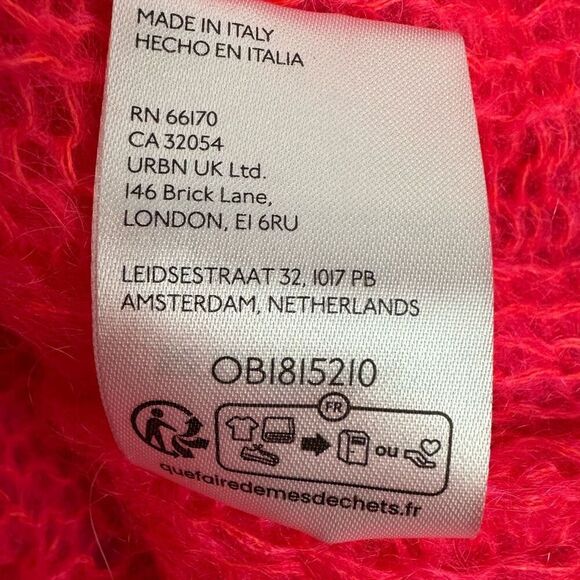 Anthropologie Medium Lightweight Cable Wool Neon Pink Sweater - Picture 10 of 10